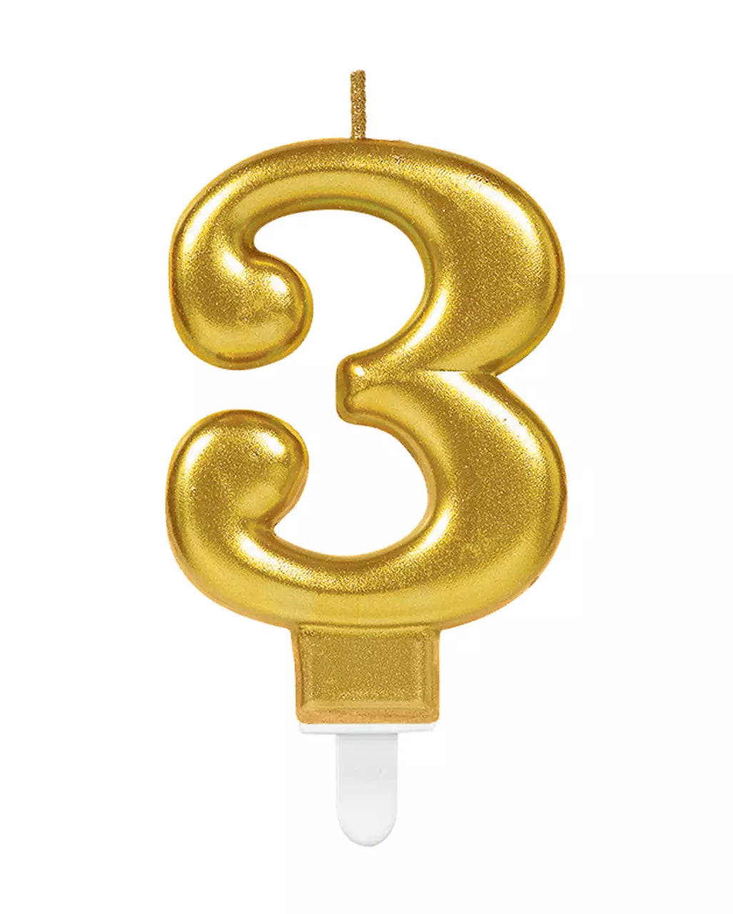 CAKE TOPERS NUMBER CANDLE GOLD