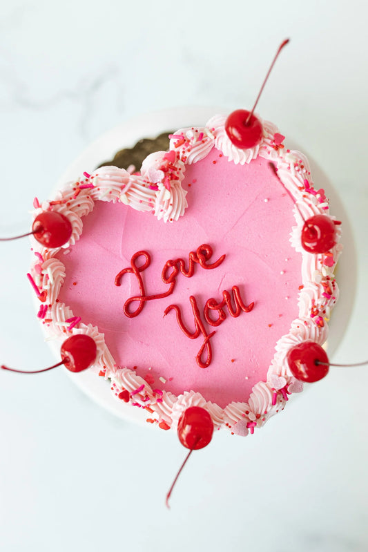 valentine heart cake