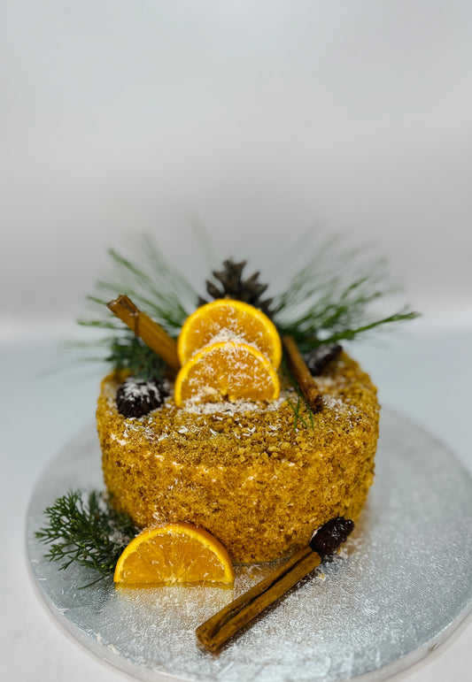 Christmas design medovik honey cake