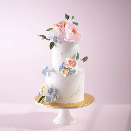"Chelsea" 2 Tier Sugar Flowers Cake
