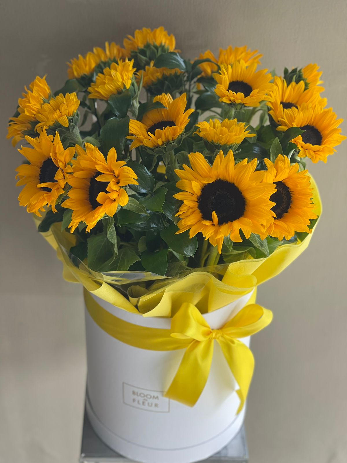 Sunflowers in a box